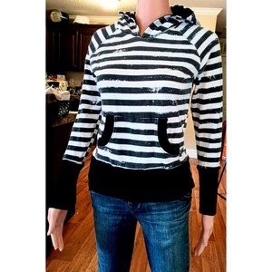 90s Vintage Women's Clothing Striped Pull Over Hoodie